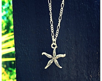 Starfish Necklace With 925 Silver Chain. Gift Bag Packaged.