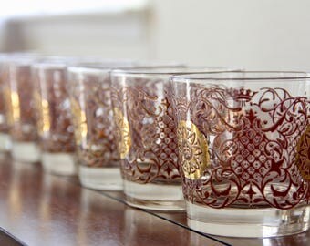 Libbey Glasses - Vintage Libbey Glassware - Cocktail Glasses - Mid Century Libbey - Libbey Lowball Glass Set - Mid Century Glassware Set