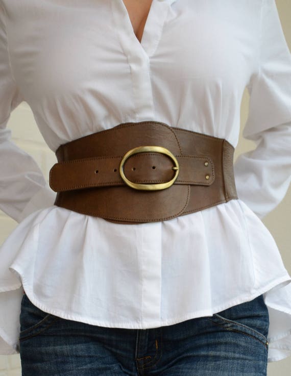 Wide corset belt Leather corset belt Womens leather belt Plus