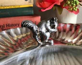 Vintage Silver Squirrel Dish