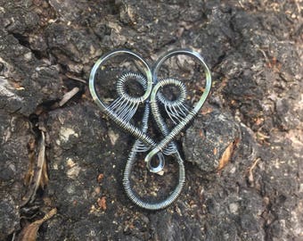 Sweetheart Sterling Silver Handmade Wire Wrapped Pendant