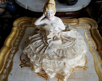 Antique Half Doll Pin Cushion - Baroque