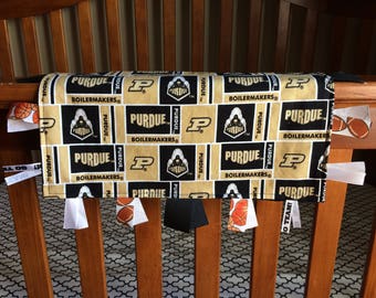 Purdue Baby, Ribbon Blanket, Purdue Lovey, Purdue Tag Blanket, Security blanket, Baby Shower Gift