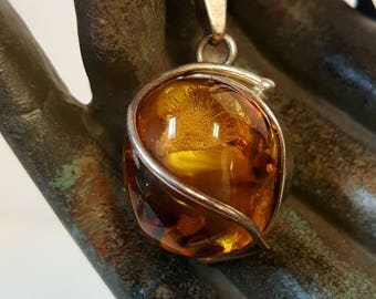 Chunky Baltic Amber Vintage Pendant