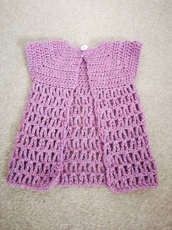 Handmade crochet baby girl cardigan
