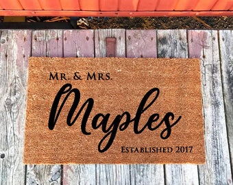 Custom Last Name Doormat, Door Mat, Custom Doormat, Personalized Doormat, Last Name Doormat, Gift for Married Couple, Custom Mat