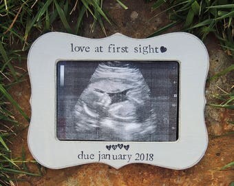 Expecting parents gift Personalized Pregnancy announcement picture frame Daddy Mommy to be fathers Mother's day mom dad love at first sight