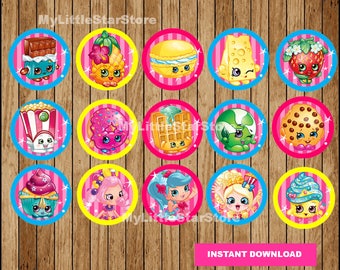 Shopkins Cupcakes Toppers, Printable Shopkins Toppers, Shopkins party Toppers Instant download