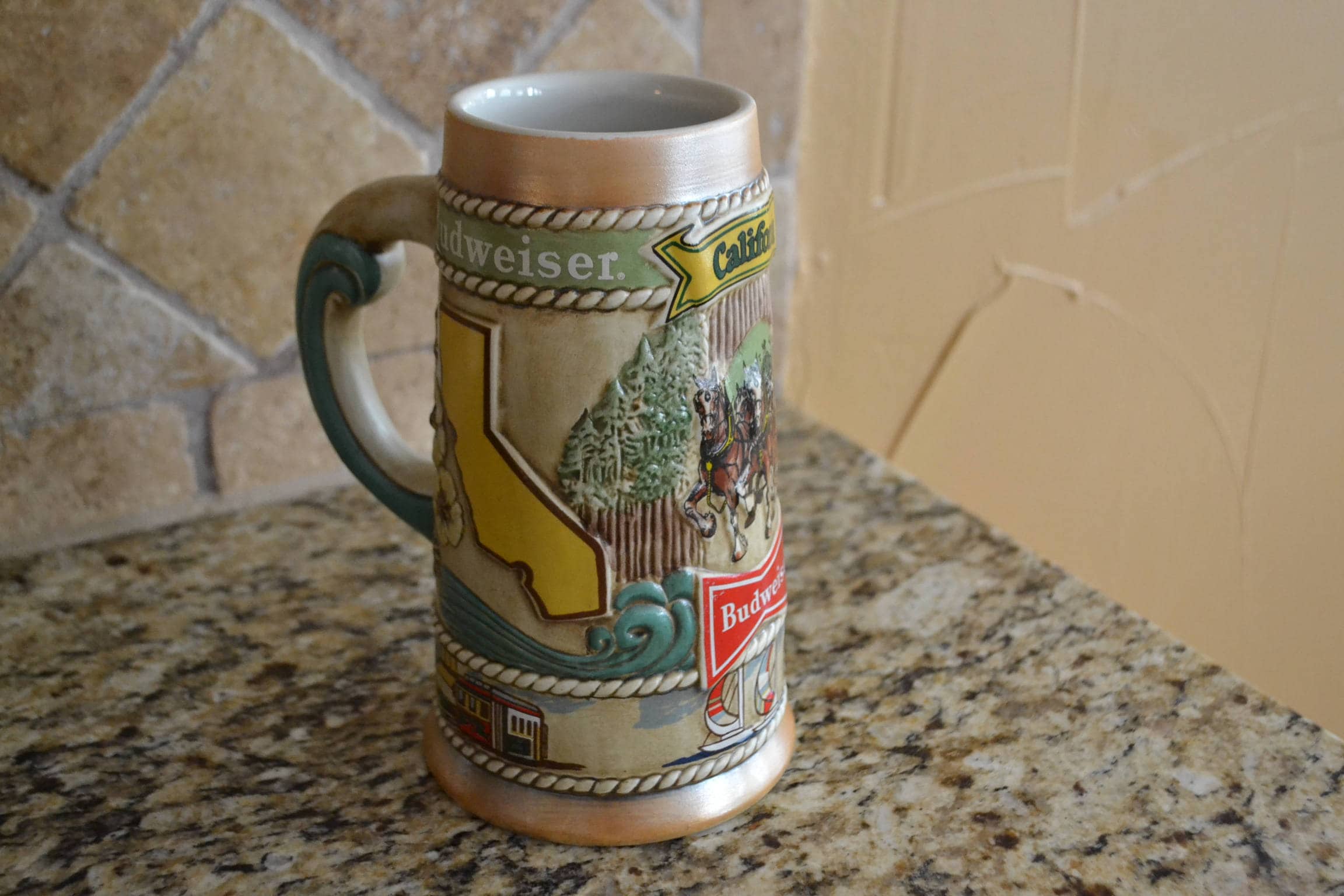 Vintage Budweiser Beer Stein Mug Clydesdales Hollywood Rare