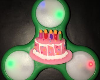 Fidget Spinner Birthday Cake Custom LED Light Up Fidget Hand Spinner