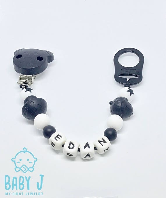 Pacifiers Clip Personalized With a name Silicone Chewable