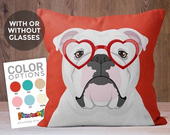 english bulldog christmas pillow