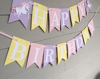Unicorn birthday banner, unicorn theme