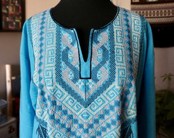 Blue Kaftan, Ethnic Kaftan, Caftan, Cotton Kaftan