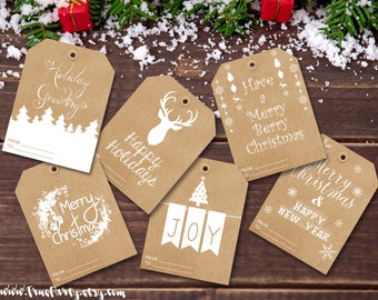 Christmas Gift Tags Holiday Tags Christmas Labels Kraft Card Tags Crochet Label Present Tags Reindeer Christmas Tags Set of Kraft Cards Xmas