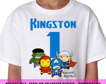 The Avengers Iron On Transfer Design , The Avengers Birthday Shirt DIY , Avengers Chibby Iron On Transfer , Iron On Transfer , Digital File