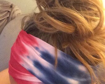 Headband, Yoga headband, Tie dye headband, bandeau, hair accessory, 4th of July headband, headbands, boho headband, beach accessories