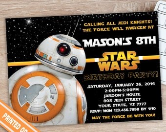 Star Wars Birthday Invitation - Star Wars Invitation -