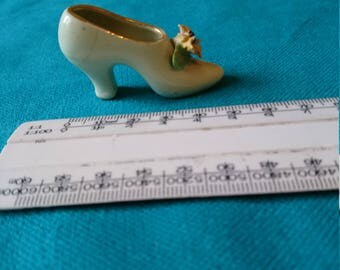 Vintage Miniature Bridge Pottery China Shoe