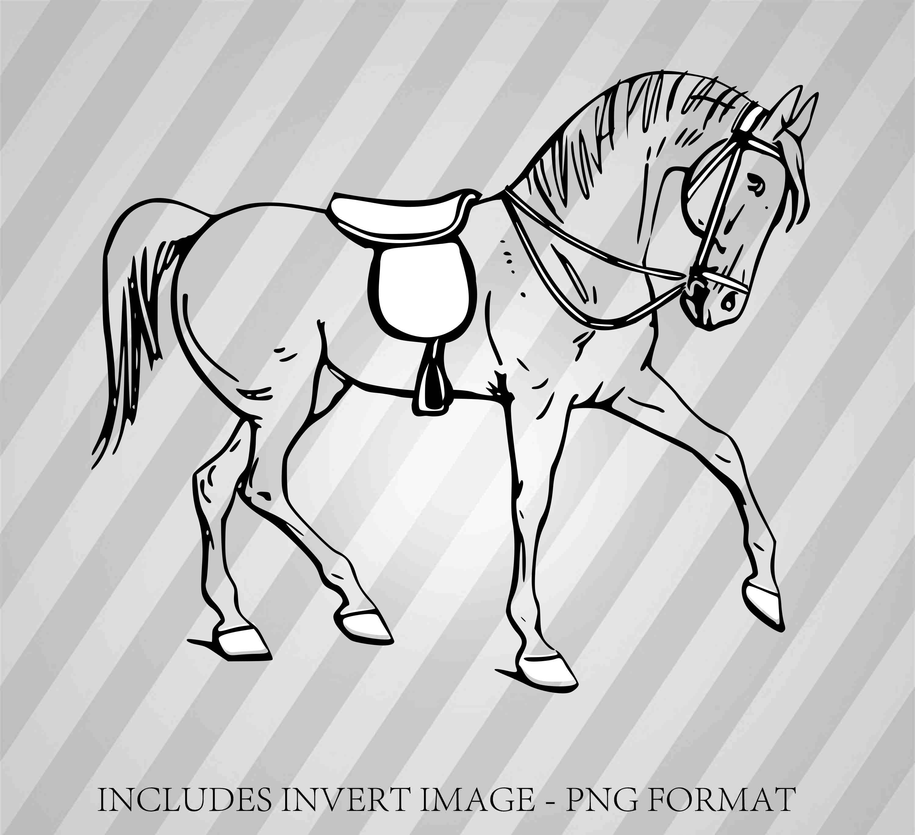 Walking Horse Silhouette - Svg Dxf Eps Silhouette Rld RDWorks Pdf Png ...