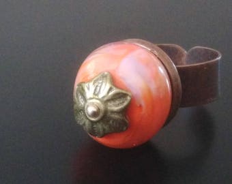 Orange and transparent purple ring