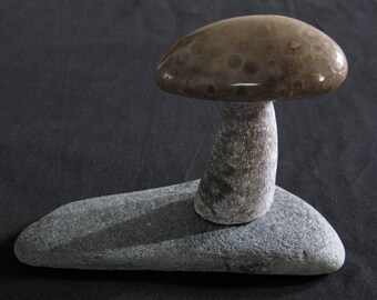 Petoskey Stone and Coral Sculpture