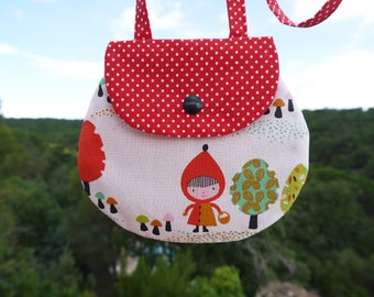 "Little Red Riding Hood" girl in cotton bag
