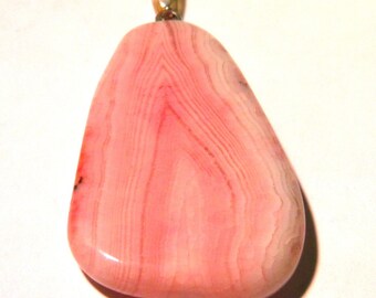 Pendant natural stone - agate - 44 mm - natural polished semi precious gemstone - F191