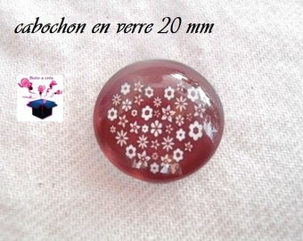 1 cabochon clear 20mm heart Burgundy background theme