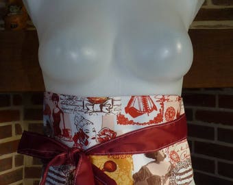 "Madame" pattern, reversible obi belt
