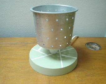 Lantern neo-retro green and brushed aluminum