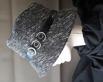Dark Heather gray hat and lurex