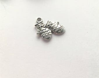 aged 4 pair fingerless gloves mittens, silver charms pendants