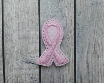 Pink ribbon felties,awareness ribbon feltie, felties,awareness ribbon patch,pink ribbon bow center,awareness ribbon applique,ribbon hair bow
