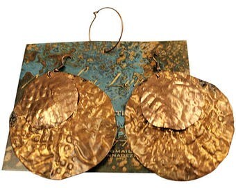 Handcrafted Hammered Copper Earrings