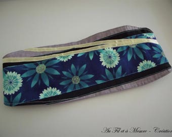 Cotton blue flower headband