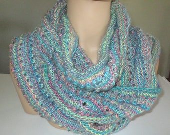 Colorful Infinity Scarf - lightweight knit