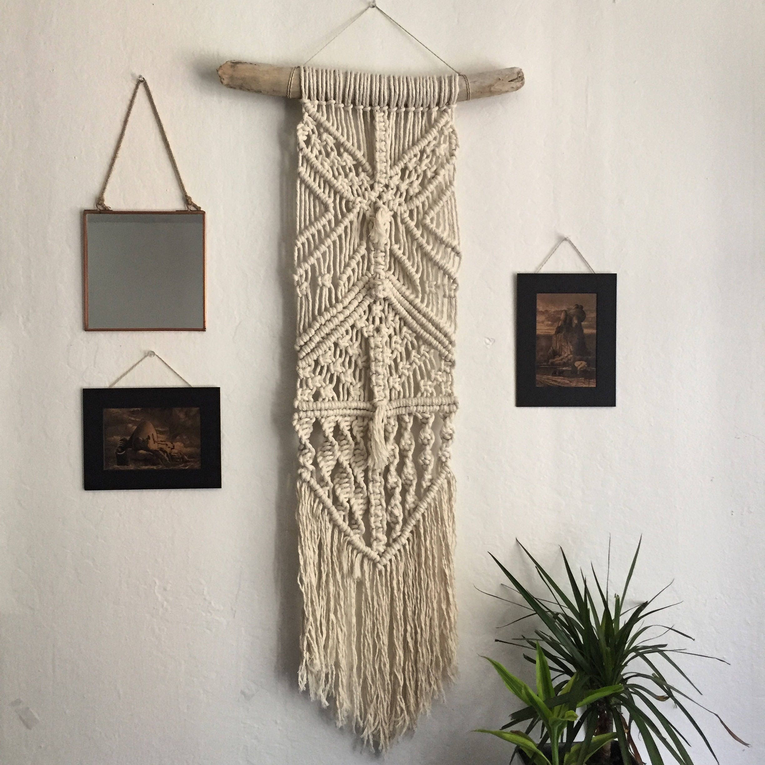 Long macrame wall hanging