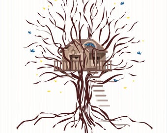 Christening fingerprint tree / 600x800mm / 120-150 fingerprints