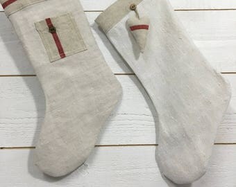 Christmas boot made of hemp and linen