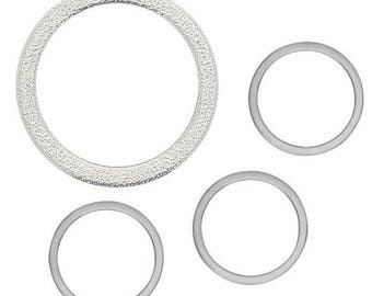 Assortment of circles in silver - 1.5 and 3.7 cm - 4 pcs - Rayher.