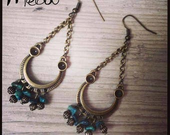 "Arc of chrysocolla" bronze buckle and gems