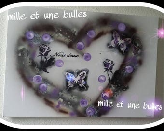 contemporary modern painting purple chocolate heart