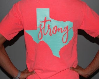 10% OF all money will go to harvey help Texas Strong W Monogram tee