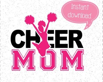 Cheer Mom SVG, Cheerleader, Cheerleading, Cricut Cut File, Silhouette File