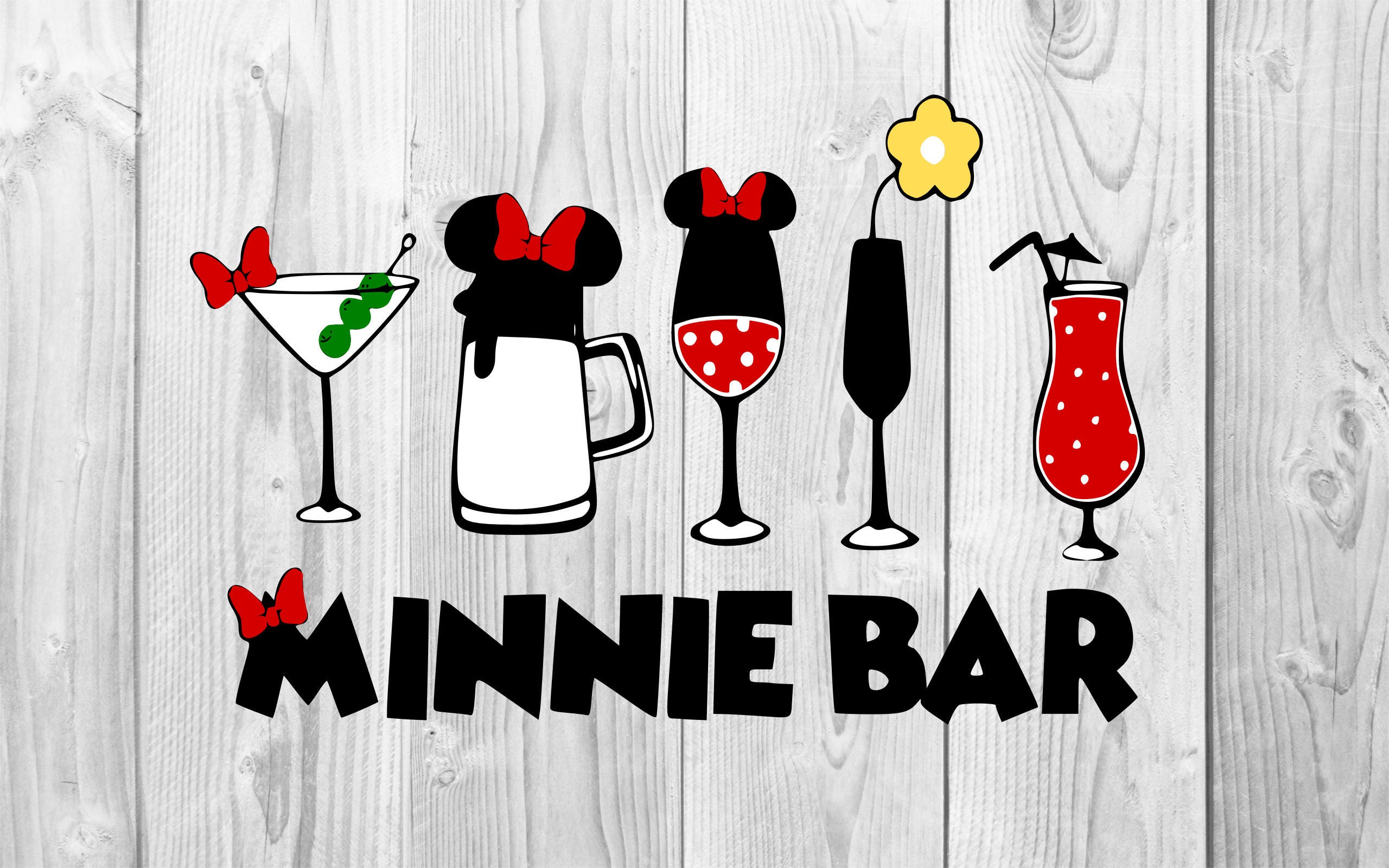 Download Disney Minnie Bar SVG DXF PNG cutting file Printable T-shirt