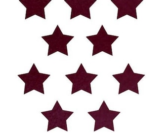 10 stars hot-melt 15x15mm Burgundy Velvet