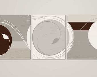 Wall painting - abstract triptych - 90 x 40 cm