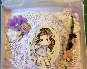 Handmade and handcoloured card for all occasions - Carte 3D colorée à la main - pour toutes occasions