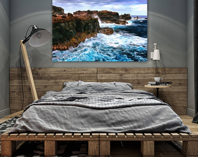 Ocean Rocks, Nature poster, USA Poster, canvas, Interior decor, room design, print poster, landscape picture, art picture, gift, poster